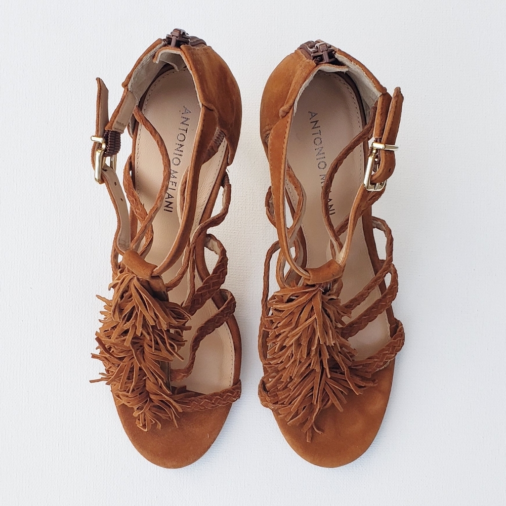 Antonio Melani Fringe Suede Heels - Picture 6 of 10